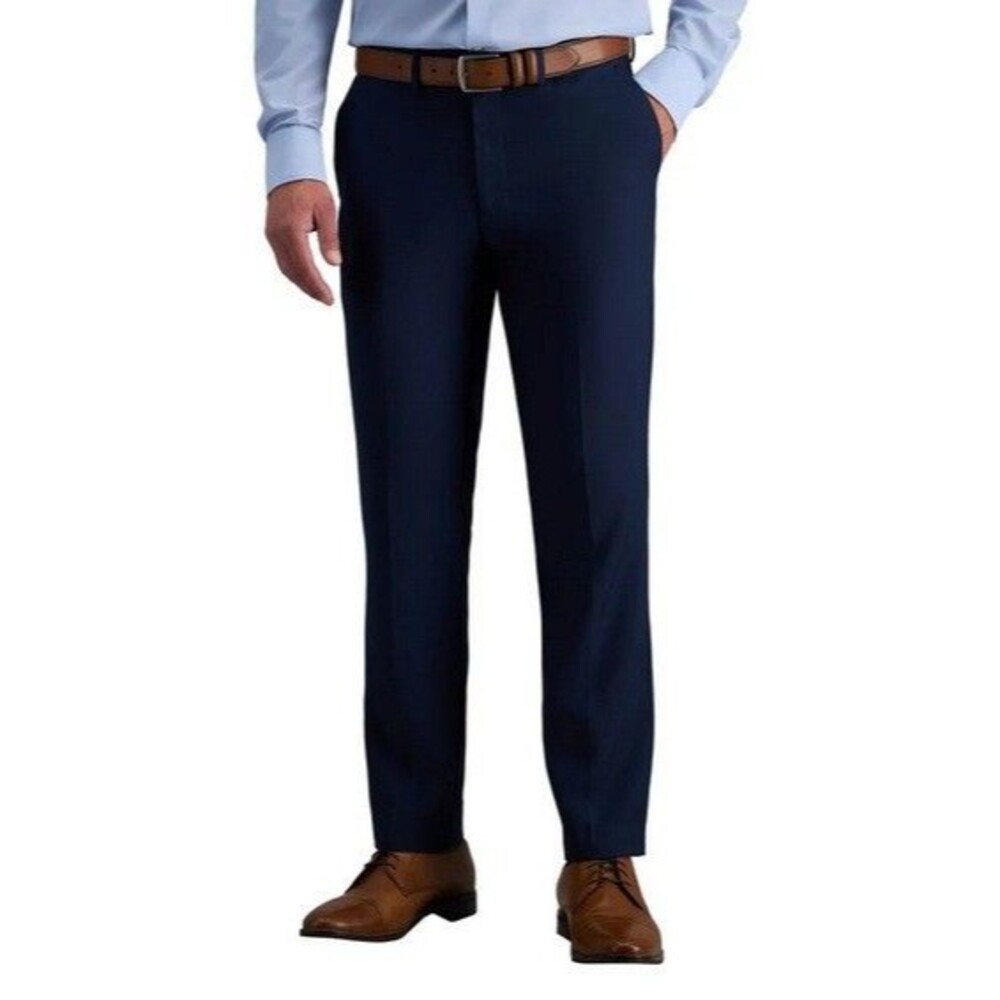Haggar Men's Dress Pant Repreve Super Flex Waistband Blue 34X32 NWT